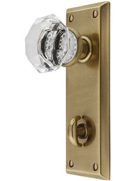 Quincy Thumb-Turn Privacy Door Set with Old-Town Crystal Glass Knobs